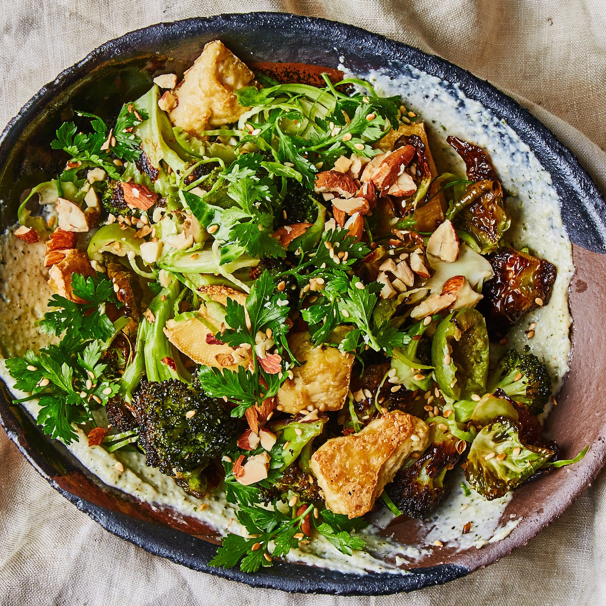 MISO TOFU BOWL WITH ROASTED BROCCOLI