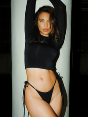 LONG SLEEVE CREW NECK TOP CARBON