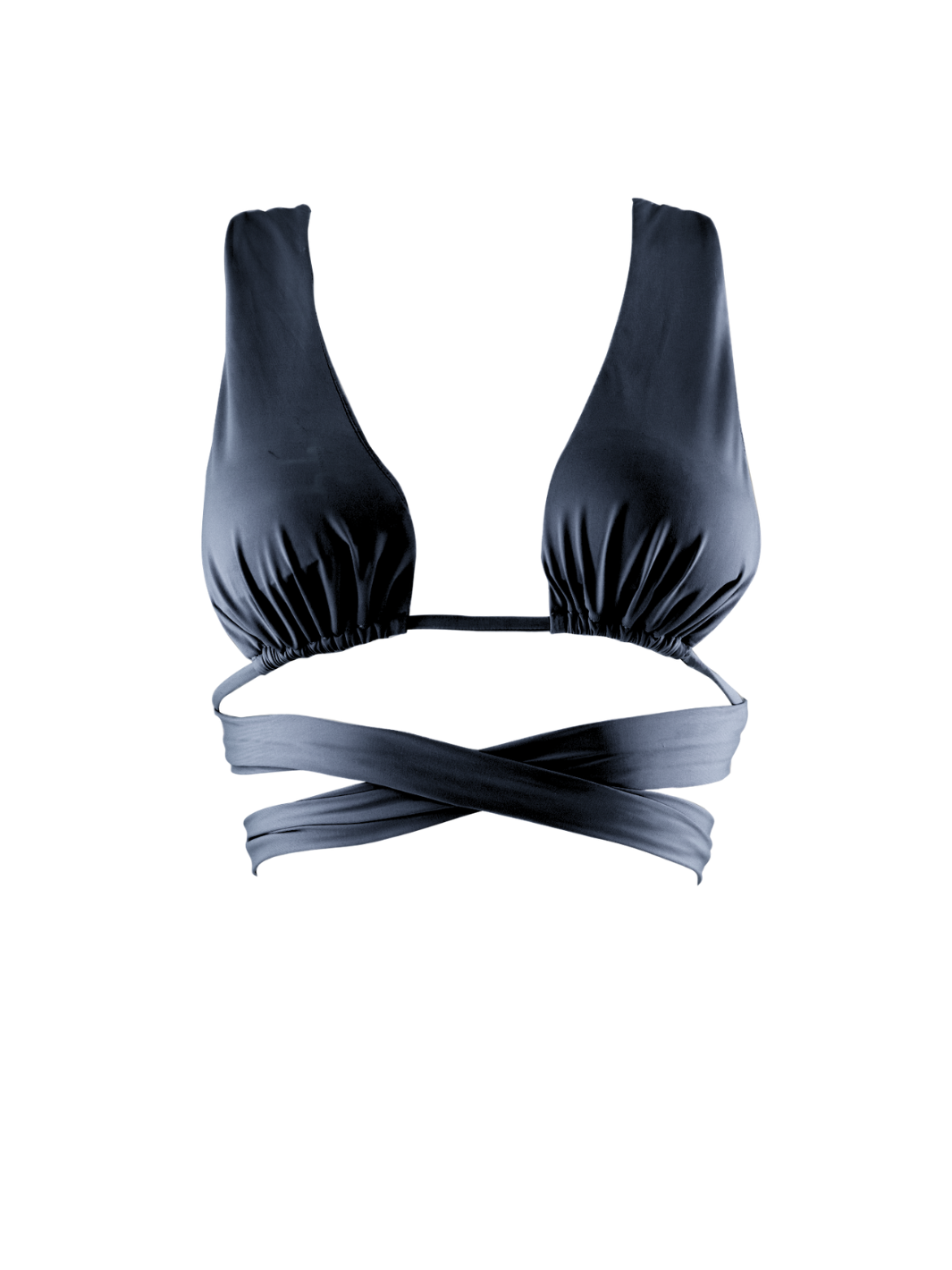 PLUNGE WRAP BRA CARBON